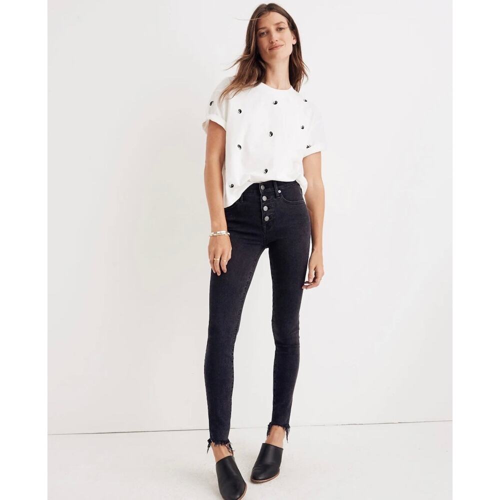 Madewell 9" High-Rise Skinny Jeans in Black Size W28